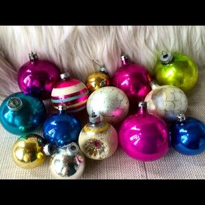 Vintage mercury glass Christmas ornaments